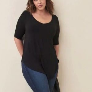 Torrid Super Soft V-Neck Tunic Sz 1X Black New With Tags